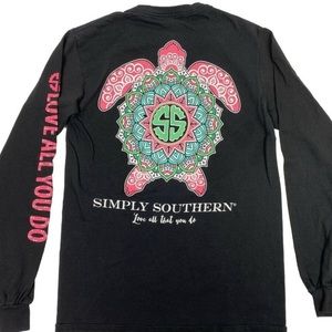 SIMPLY SOUTHERN Black Long-sleeve Shirt Turtle